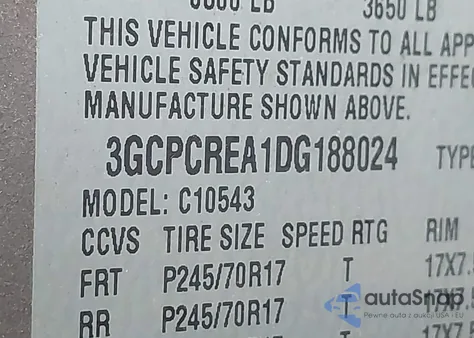 2013 Chevrolet Silverado 1500 Ls из США, поврежденный, VIN 3GCPCREA1DG188024